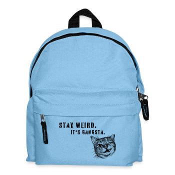 Stay Weird – Art de déclaration de chat gangsta - Sac à dos Enfant - bleu clair - Devant