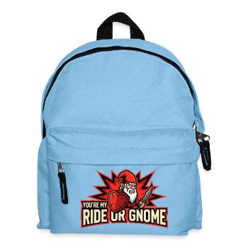 Evil Gnome, Dark Gnome, Goth Gnome, Funny Gnome - Kids' Backpack - light blue - Front