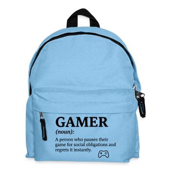 Gamer Noun Pauses Game Regrets Gaming - Kids' Backpack - light blue - Front