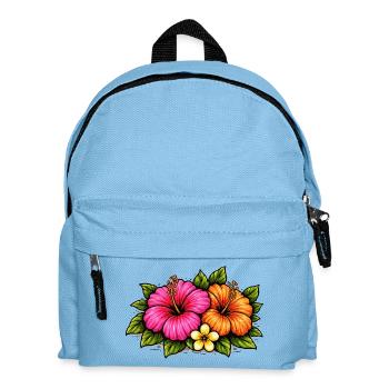 Tropical Hibiscus Flowers - Kids' Backpack - light blue - Front
