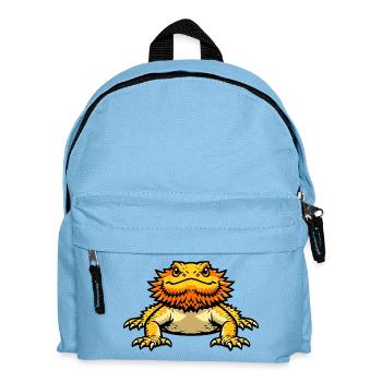 Flammensalamander Karikatur - Kinder Rucksack - Hellblau - Vorne