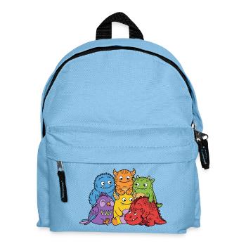Niedliche Monster - Kinder Rucksack - Hellblau - Vorne