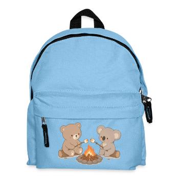 Bear and koala at the campfire with marshmallows - Kids' Backpack - light blue - Front