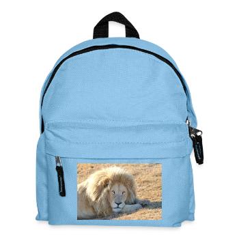 Le repos du lion dans la lumière de la savane - Sac à dos Enfant - bleu clair - Devant