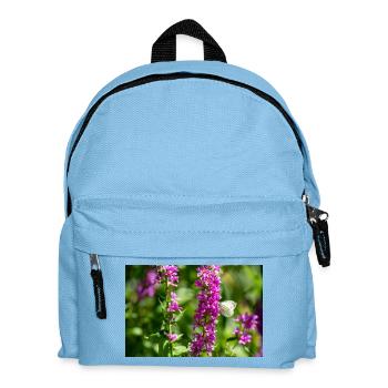 Blüte mit Schmetterling - Kinder Rucksack - Hellblau - Vorne
