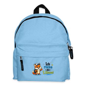 Ich rocke die 1. Klasse Fuchs - Kinder Rucksack - Hellblau - Vorne