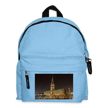 L’hôtel de ville de Hambourg illuminé la nuit - Sac à dos Enfant - bleu clair - Devant