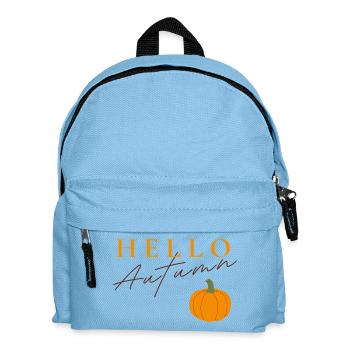 Bonjour Autumn | Motif de citrouille d’automne - Sac à dos Enfant - bleu clair - Devant