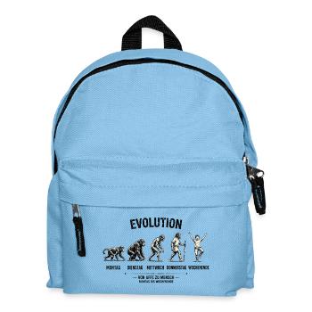 EVOLUTION  Von Affe zu Mensch  Montag - Wochenende - Kinder Rucksack - Hellblau - Vorne