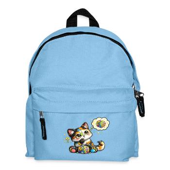 Katzenmosaik Traumkatzchen - Kinder Rucksack - Hellblau - Vorne