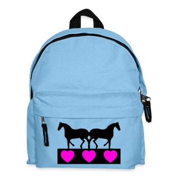 horses - Kids' Backpack - light blue - Front