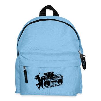Blue Grunge Splash Boombox - Kids' Backpack - light blue - Front