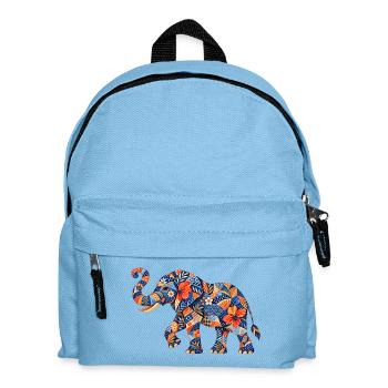 Patchwork Elephant Floral Pattern - Kids' Backpack - light blue - Front