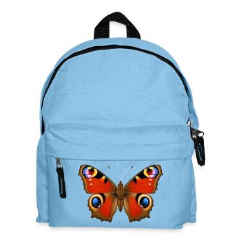 Peacock Butterfly Aglais io Cartoon Style - Kids' Backpack - light blue - Front