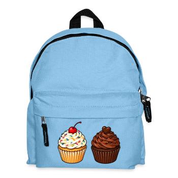 Cupcake Duo: Vanille & Schoko - Kinder Rucksack - Hellblau - Vorne