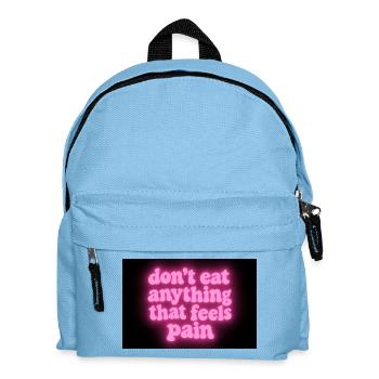 Werde vegan und rette die Tiere - Kinder Rucksack - Hellblau - Vorne
