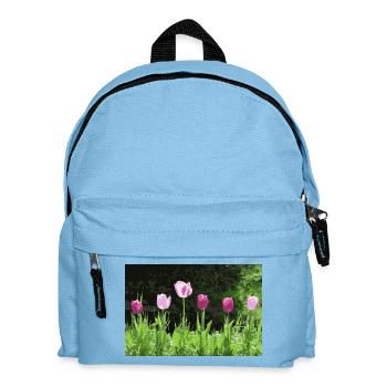 Tulpen im Frühling - Kinder Rucksack - Hellblau - Vorne