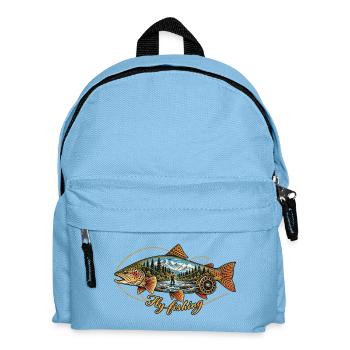 Truite_vintage_et_pcheur_la_mouche - Kinder Rucksack - Hellblau - Vorne