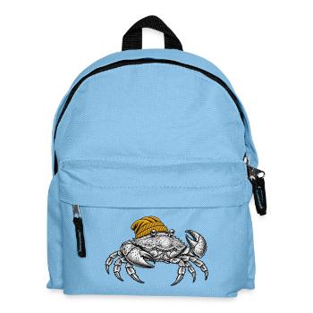 Krabbe mit gelber Mütze - Kinder Rucksack - Hellblau - Vorne