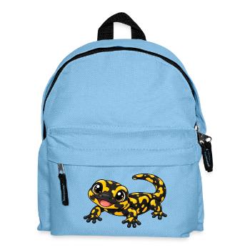 Salamander Kawaii Style – Süßes Amphibienmotiv - Kinder Rucksack - Hellblau - Vorne