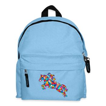 Reiten Pferd Reiterin - Kinder Rucksack - Hellblau - Vorne