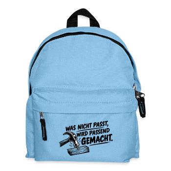 Was nicht passt, wird passend gemacht.  - Kinder Rucksack - Hellblau - Vorne