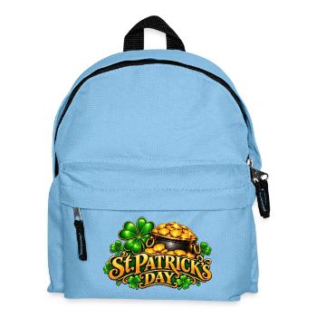 St Patrick's Tag Goldtopf Kleeblatt - Kinder Rucksack - Hellblau - Vorne