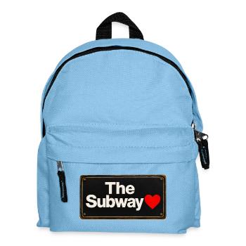 Subway Heart Retro-Schild - Kinder Rucksack - Hellblau - Vorne