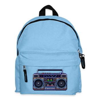 Pixel-Art Ghetto Blaster - Kinder Rucksack - Hellblau - Vorne