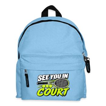 Lustiges Tennis Wir sehen uns auf dem Feld Spieler-Liebhaberkunst - Kinder Rucksack - Hellblau - Vorne