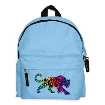 Stammes-Regenbogenpanther - Kinder Rucksack - Hellblau - Vorne