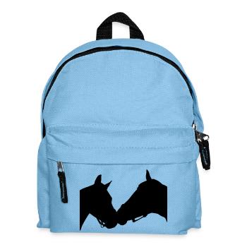 Pferde Silhouette - Kinder Rucksack - Hellblau - Vorne