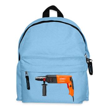 Bohrmaschine - Kinder Rucksack - Hellblau - Vorne