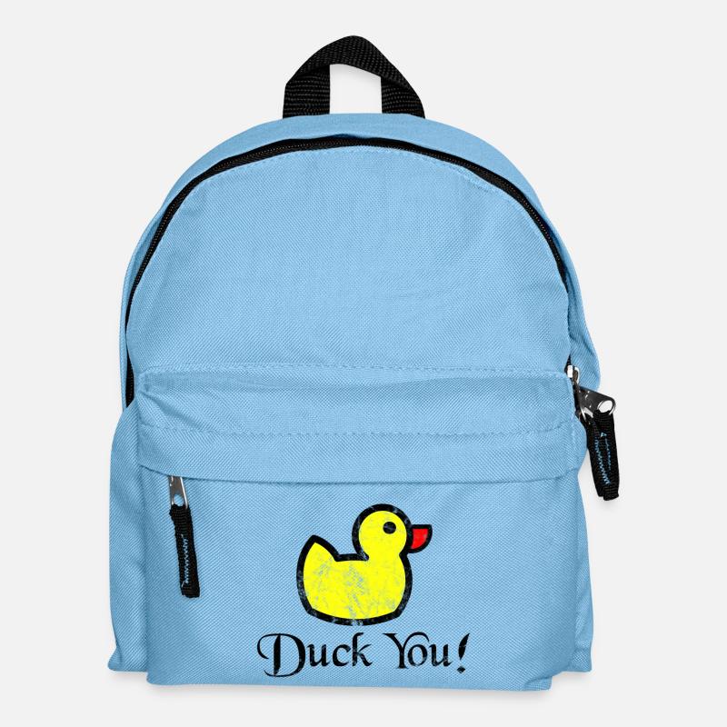 Squeak Duck - Duck - Duck You! Vintage gift - Kids' Backpack - light blue