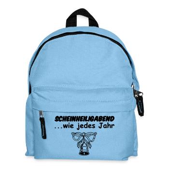Weihnachten Heiligabend Christmas lustig Geschenk - Kinder Rucksack - Hellblau - Vorne