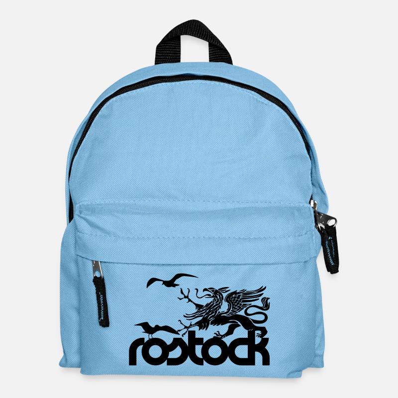 Rostock - Greif und Möwen - Kinder Rucksack - Hellblau