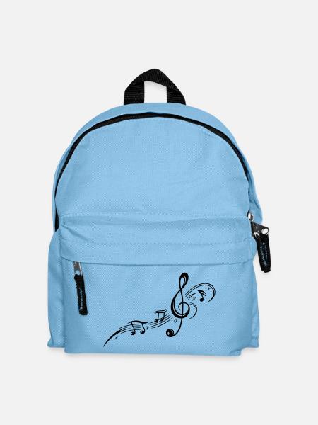 Musiknoten, Notenschlüssel, Musik - Kinder Rucksack - Hellblau