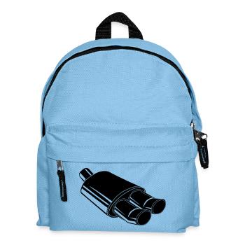 Car exhaust car parts - Kids' Backpack - light blue - Front
