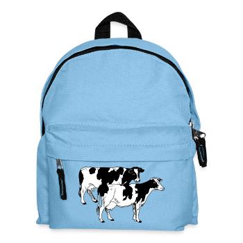 Deux vaches en noir et blanc - Sac à dos Enfant - bleu clair - Devant