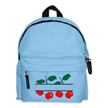 Kirschbanner mit roten Kirschen - Kinder Rucksack - Hellblau - Vorne