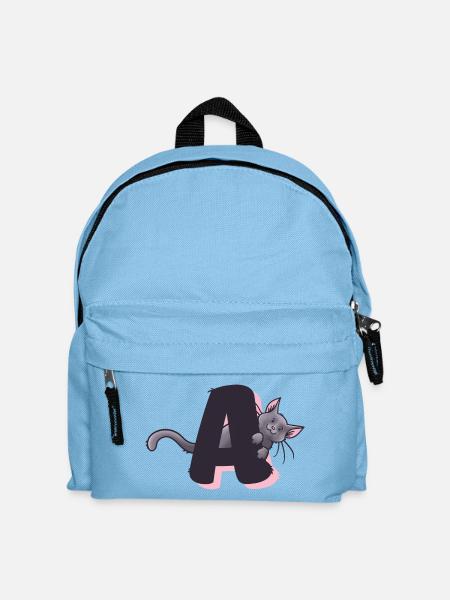 Katze Buchstabe A - Kinder Rucksack - Hellblau