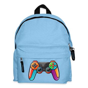 Gamepad Controller Farben Bunt - Kinder Rucksack - Hellblau - Vorne