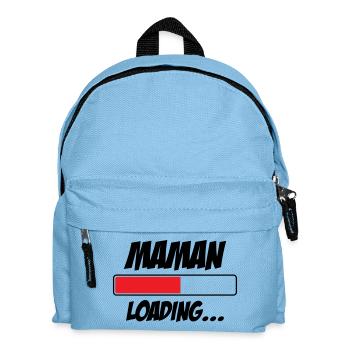 Mama lädt... Bitte warten - Werdende Mutter - Kinder Rucksack - Hellblau - Vorne