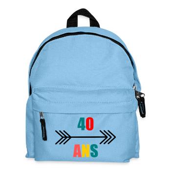 40. 40 ANS. 40e ANNIVERSAIRE. ANNIVERSAIRE 40 ANS. - Sac à dos Enfant - bleu clair - Devant