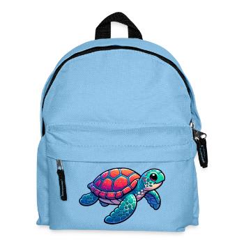 Schildkröte - Kinder Rucksack - Hellblau - Vorne