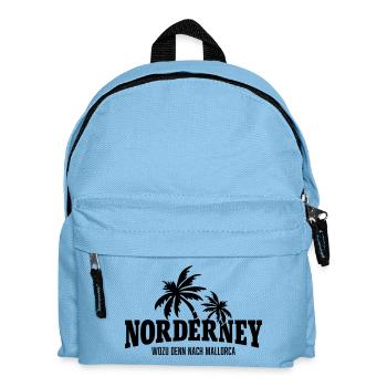 Norderney wozu nach Mallorca - Kinder Rucksack - Hellblau - Vorne