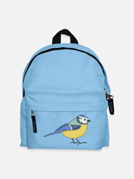 kleine Blaumeise, bunt - Kinder Rucksack - Hellblau