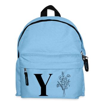 Minimalistische Blumen - Kinder Rucksack - Hellblau - Vorne