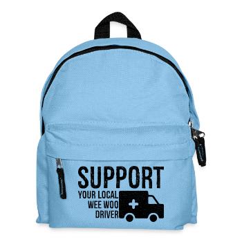 support your local wee woo driver - Kids' Backpack - light blue - Front