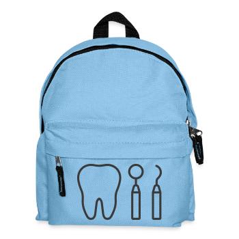 Icône des soins dentaires – Dent avec des outils de dentiste - Sac à dos Enfant - bleu clair - Devant